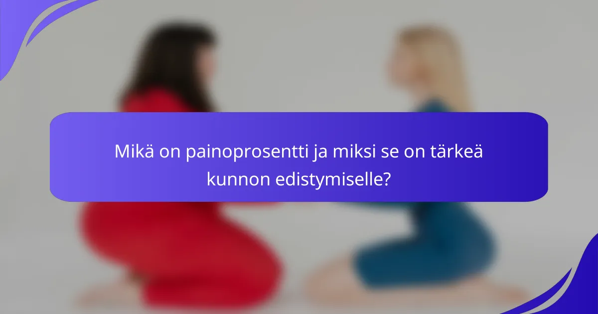 Mikä on painoprosentti ja miksi se on tärkeä kunnon edistymiselle?