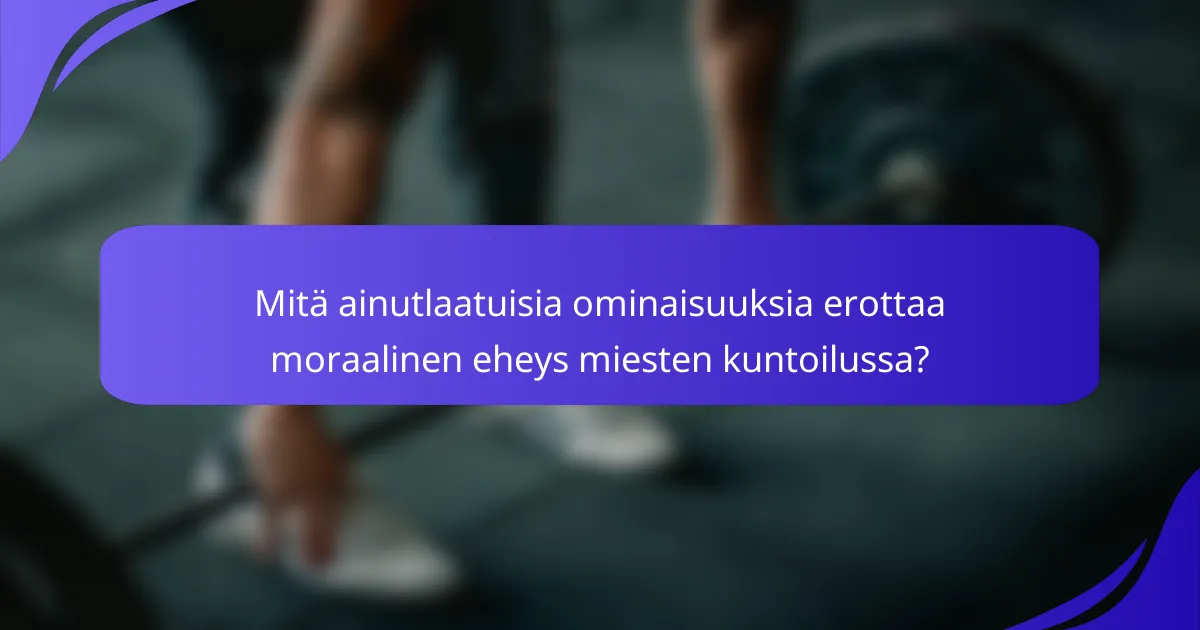 Mitä ainutlaatuisia ominaisuuksia erottaa moraalinen eheys miesten kuntoilussa?