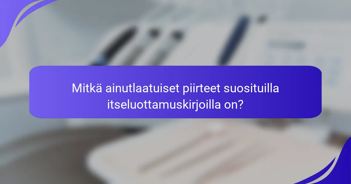 Mitkä ainutlaatuiset piirteet suosituilla itseluottamuskirjoilla on?