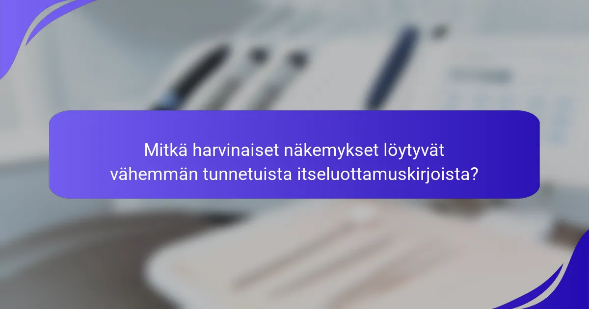 Mitkä harvinaiset näkemykset löytyvät vähemmän tunnetuista itseluottamuskirjoista?