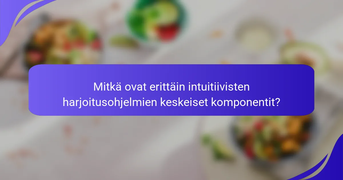 Mitkä ovat erittäin intuitiivisten harjoitusohjelmien keskeiset komponentit?