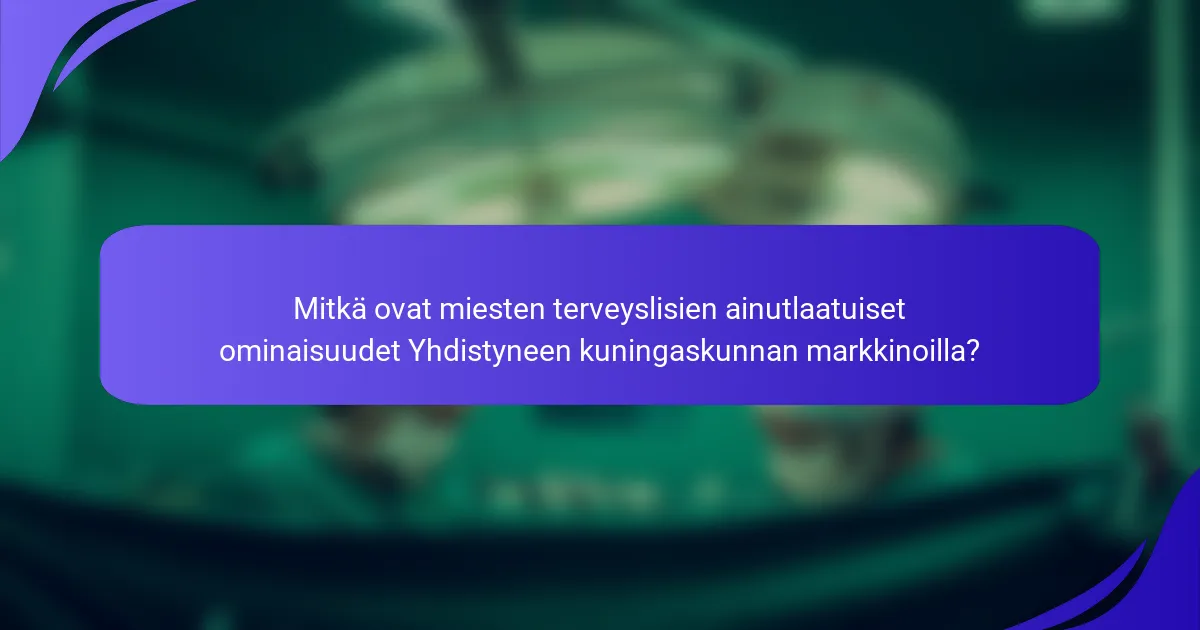 Mitkä ovat miesten terveyslisien ainutlaatuiset ominaisuudet Yhdistyneen kuningaskunnan markkinoilla?