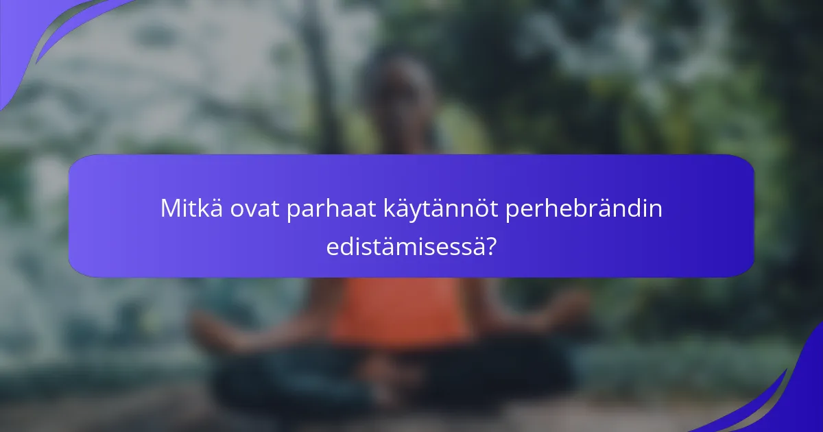 Mitkä ovat parhaat käytännöt perhebrändin edistämisessä?