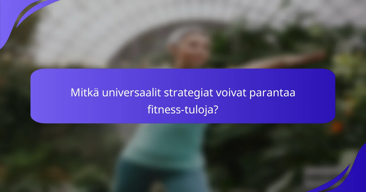 Mitkä universaalit strategiat voivat parantaa fitness-tuloja?