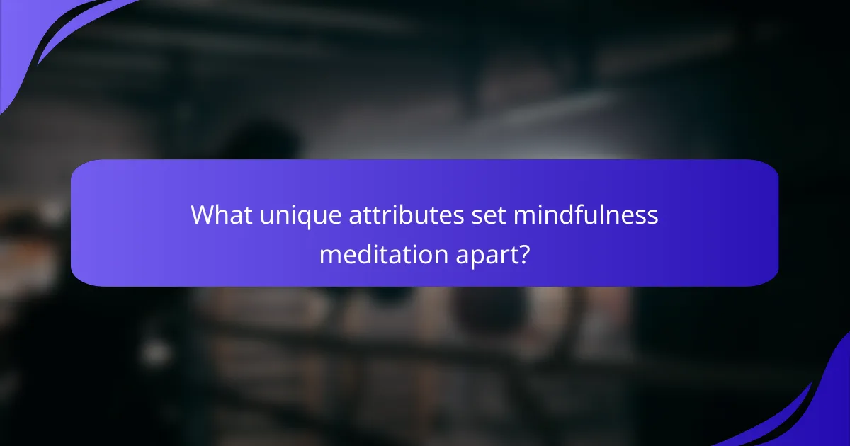 What unique attributes set mindfulness meditation apart?